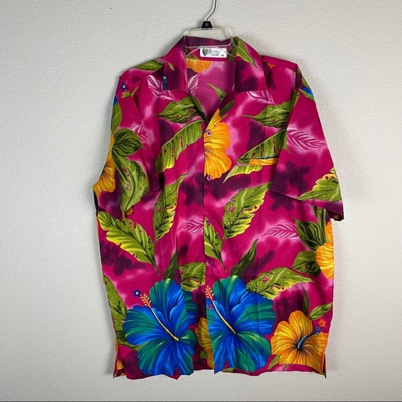 Other - VHO Floral Hawaiian Silk Shirt Vintage Size XL